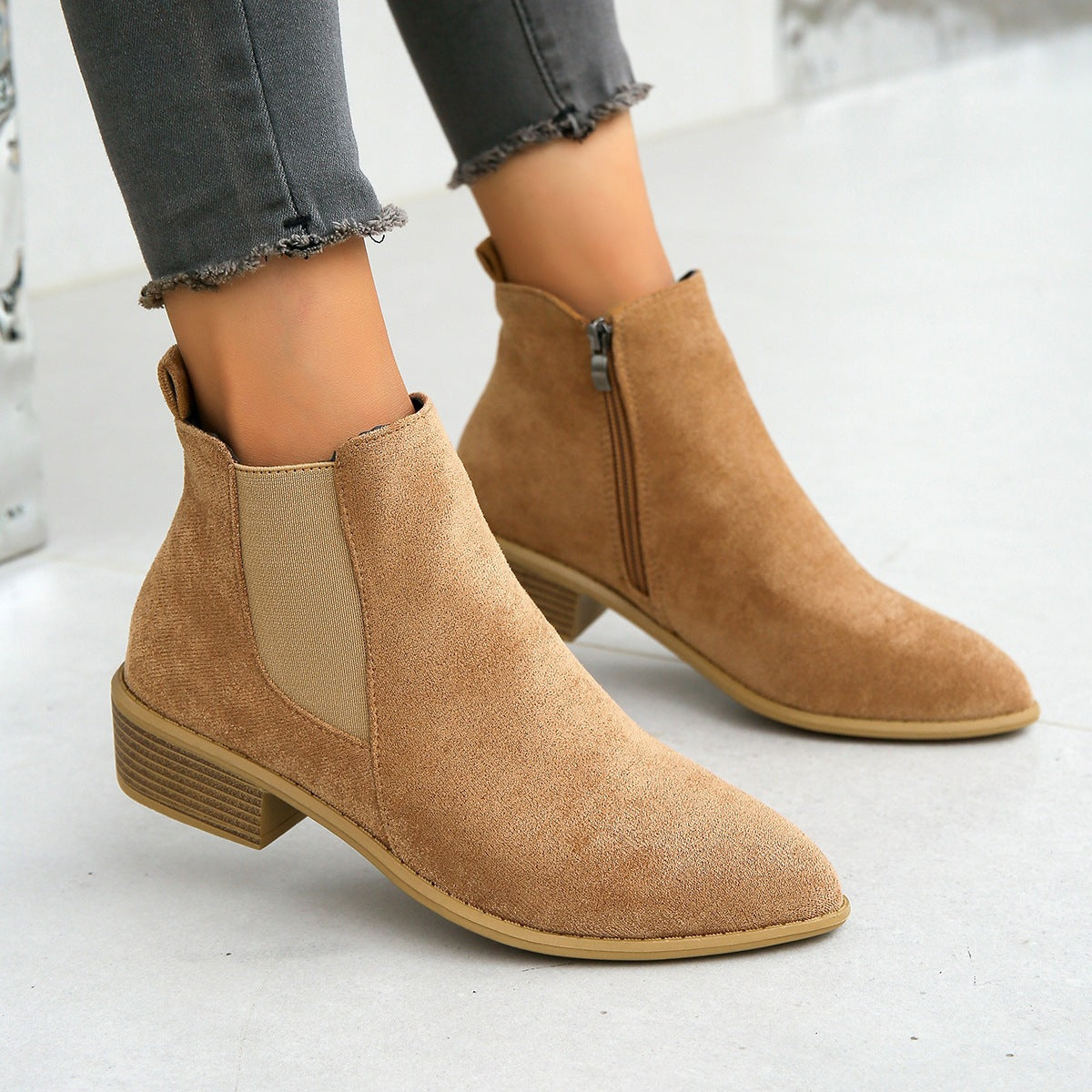 Dinah Everham | Suede-Look Chelsea Ankle Boots For Women