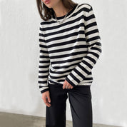 Josephine Delacourt | Striped Knit Long Sleeve Sweater For Women
