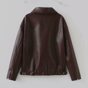 Gabrielle Montclair | Burgundy Leather Jacket For Women