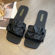 Rosalind Ferrara | Square Toe Flat Slide Sandals For Women