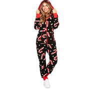 Joy | Black Candy Cane Christmas Pajamas Unisex & Couples