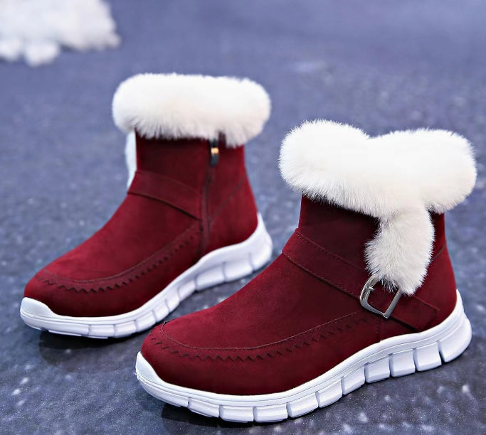 Charlotte Beaumont | Faux Fur Trim Ankle Boots For Women