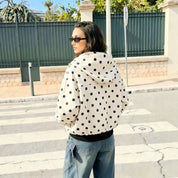 Delphine Armand | Polka Dot Puffer Jacket With Hood For Women