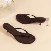 Élise Fontenoy | Suede Thong Mid-Heel Sandals For Women