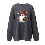 Rosamund Kingsley | Halloween Ghost Print Sweatshirt For Women