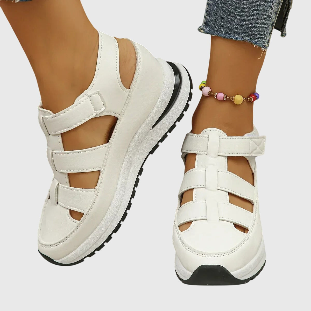 Rossana Pelletier | Black Platform Gladiator Sandals for Women