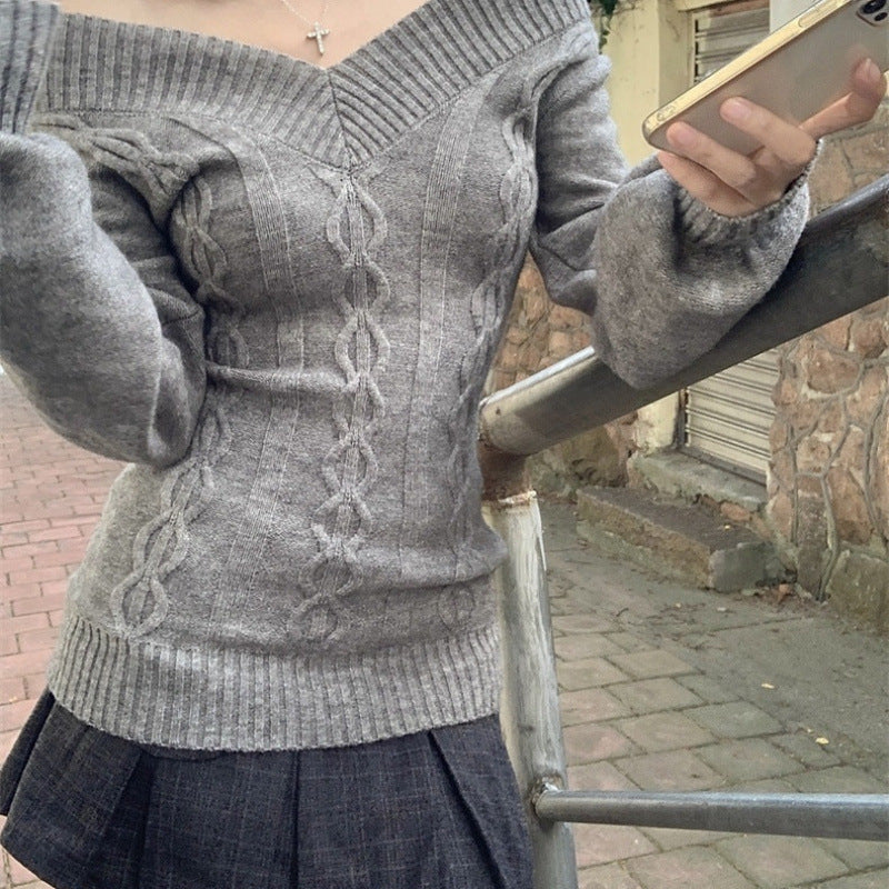Séverine Aubert | Off-Shoulder Cable-Knit Sweater For Women
