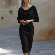 Simone Darcourt | Cowl Neck Batwing Midi Dress For Women