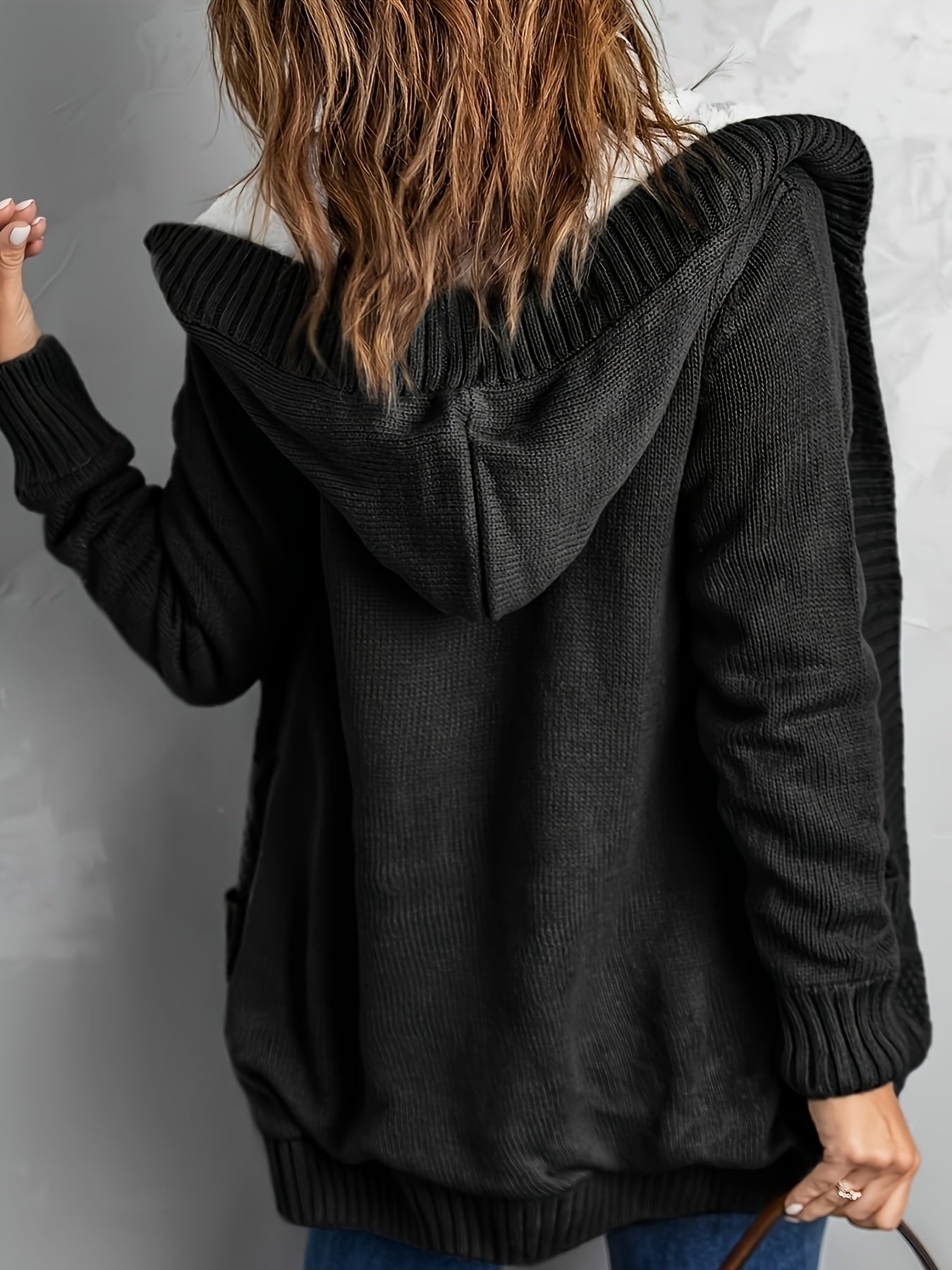 Rosalind Kingsley | Cozy Hooded Button Sweater For Women