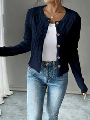 Vittoria Rossignol | Cable-Knit Button-Front Cardigan For Women