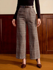 Adrienne Falconetti | Checked Wide-Leg Trousers For Women
