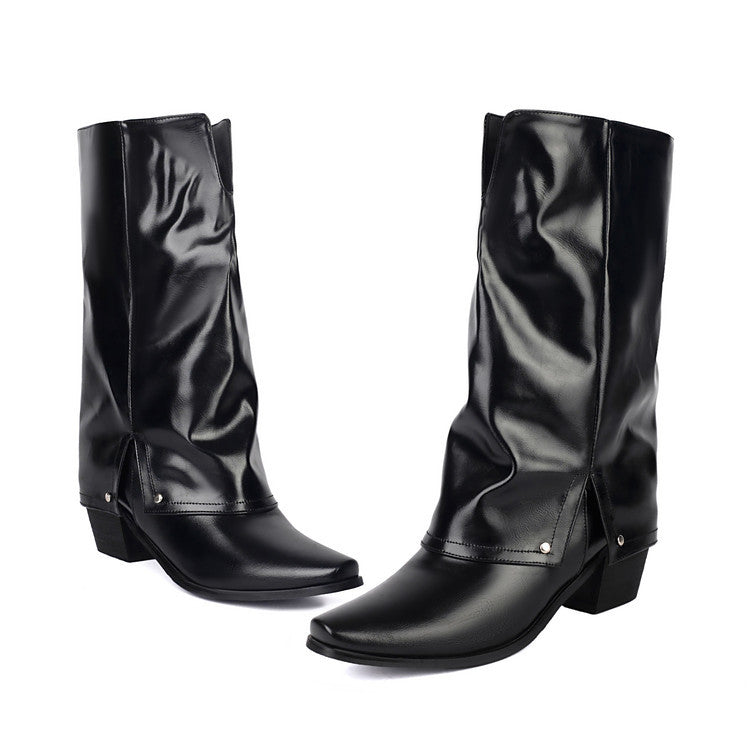 Rosalie Ferrand | Slouchy Knee-High Chunky Heel Boots For Women
