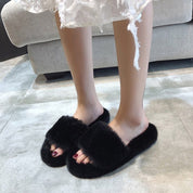 Jemma Pencombe | Fluffy Open Toe Slide Slippers For Women