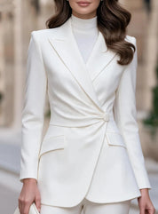 Callie Cranbrook | Asymmetric Twist-Waist Wrap Blazer For Women