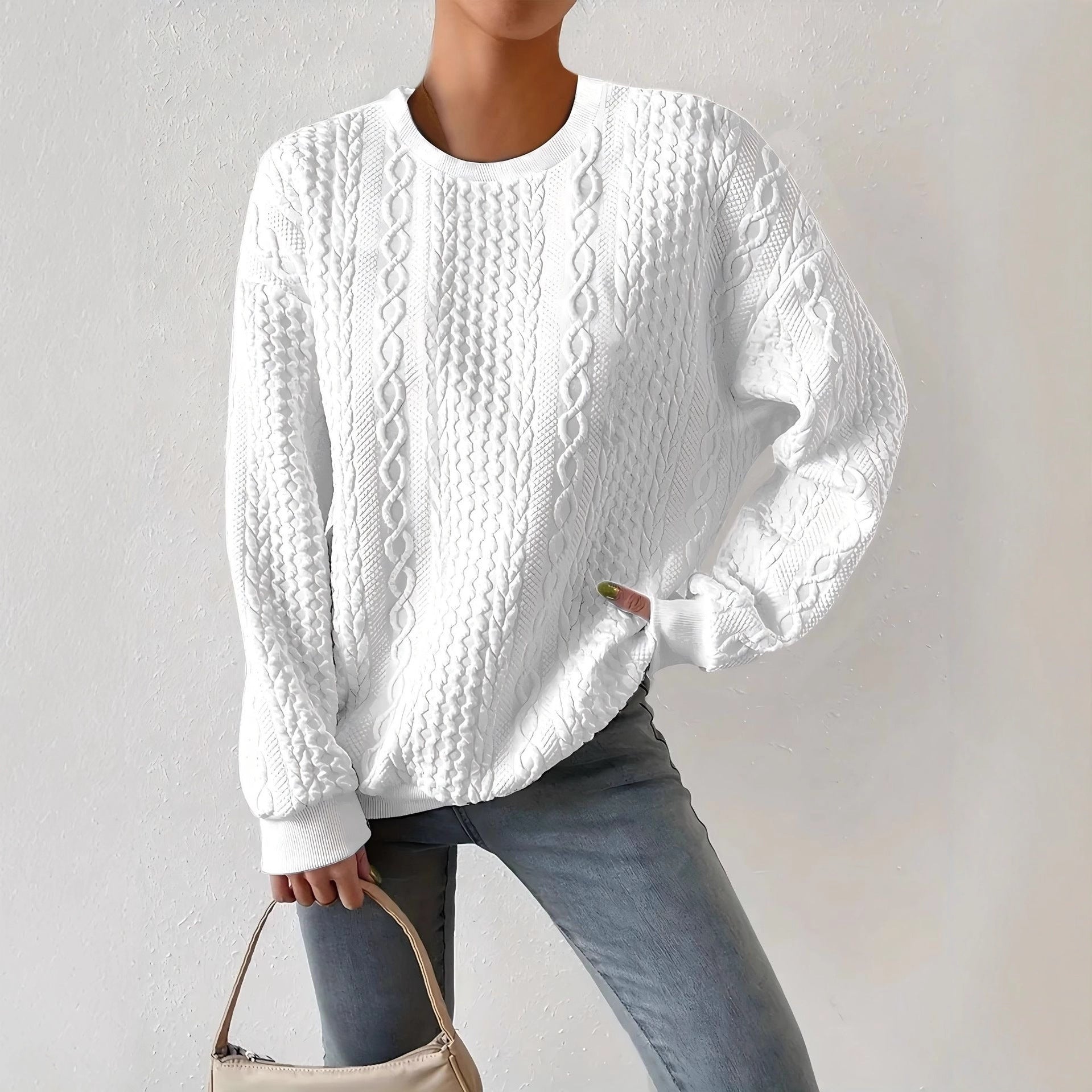 Aurore Delacombe | Cable-Knit Crew-Neck Sweater For Women