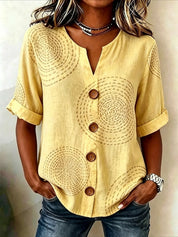 Antonella Marchese | Embroidered Floral Button-Up Blouse For Women