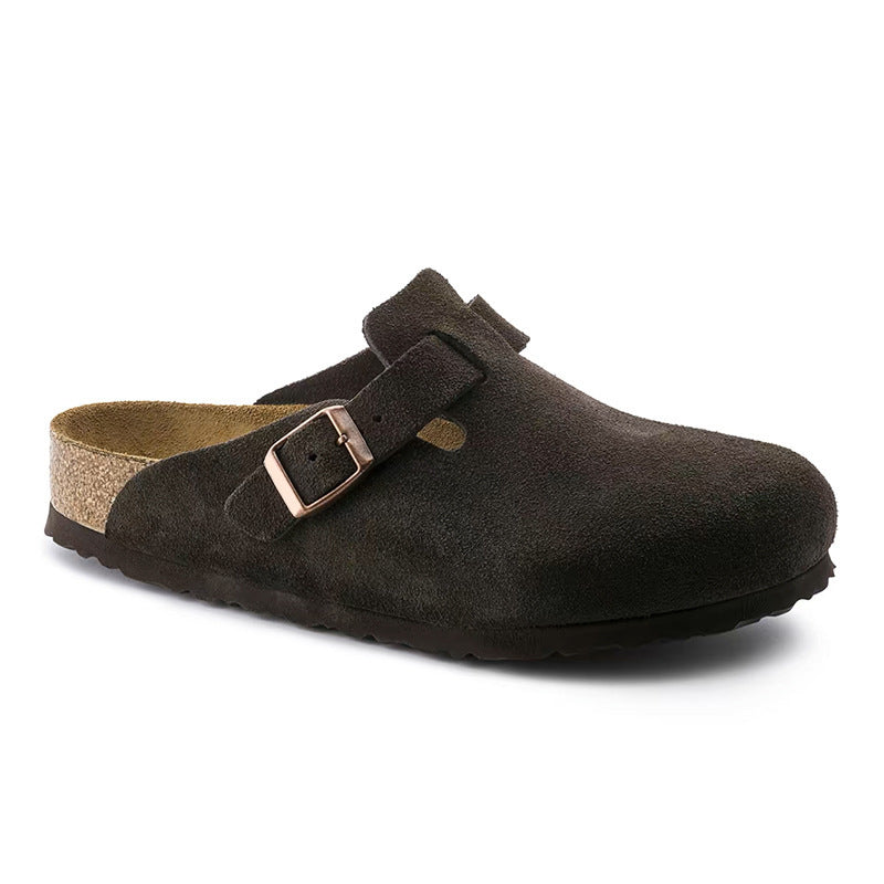 Antoine Duval | Suede Buckle Platform Clog Slippers For Unisex