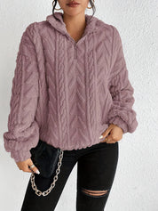 Adele Sorensen | Cable Knit Quarter-Zip Pullover For Women