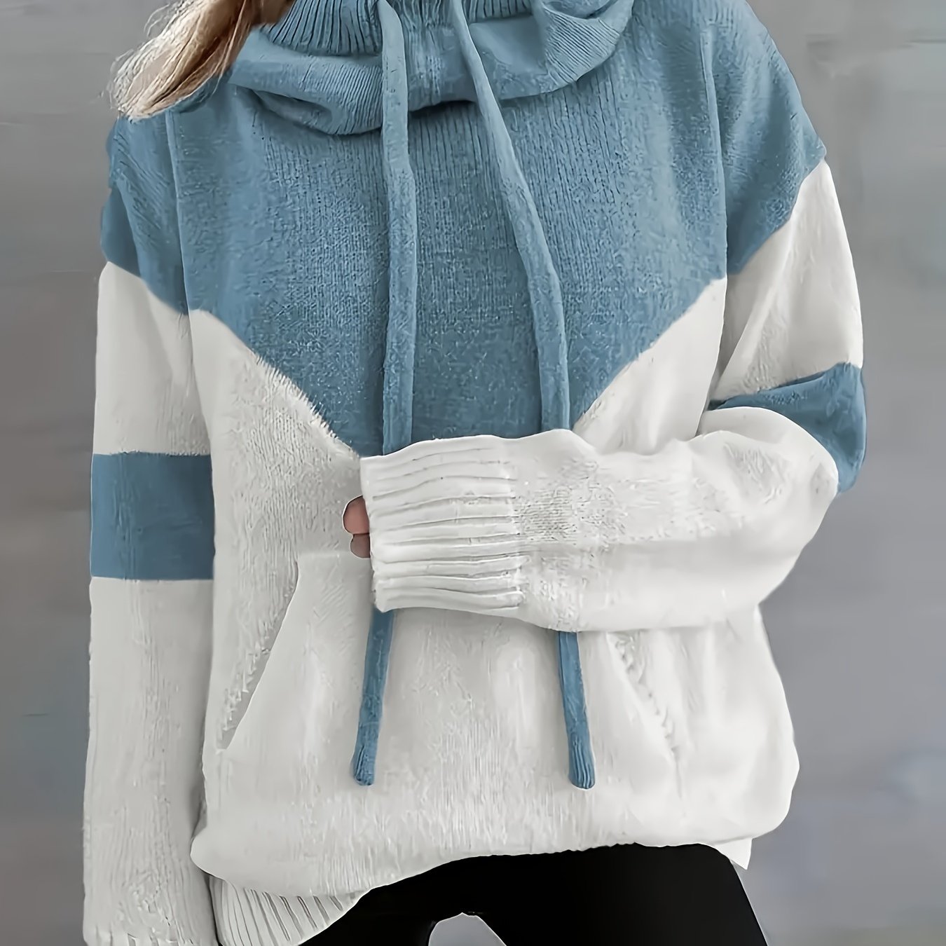 Celestine Roubaud | Color-Block Hoodie With Drawstring Hood For Women