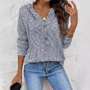Cassandra Loiselle | Buttoned Hoodie Sweatshirt For Women