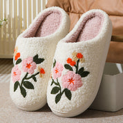 Colette Danvers | Floral Fleece House Slippers For Women