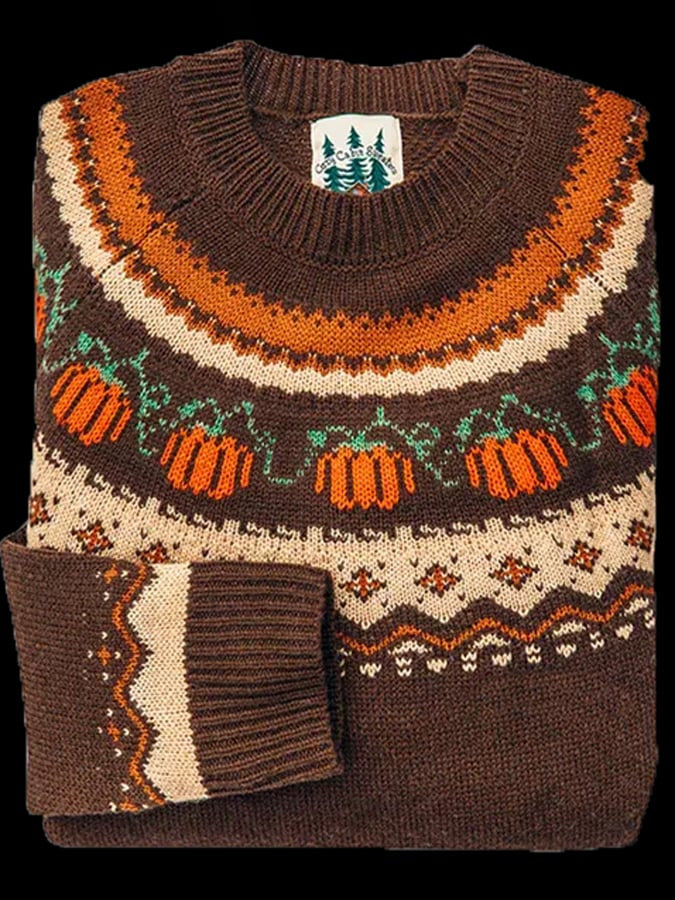 Genevieve Harland | Halloween Pumpkin Knit Sweater For Women
