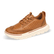 Eli Ostbridge | Woven Leather Lace-Up Sneakers For Men