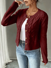 Vittoria Rossignol | Cable-Knit Button-Front Cardigan For Women