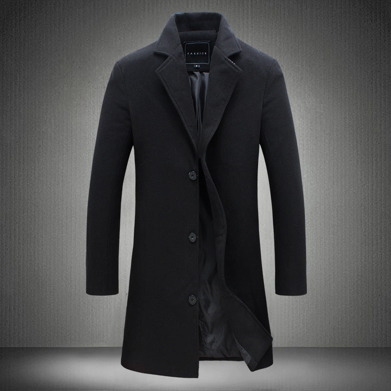 Jameson Evershaw | Single-Breasted Wool-Look Overcoat For Men