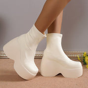 Océane Beaufort | Wedge Platform Ankle Boots For Women