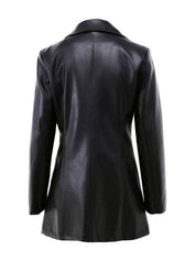 Serena Blackwell | Tailored Mid-Length Faux Leather Coat For Women