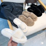 Jemma Pencombe | Fluffy Open Toe Slide Slippers For Women