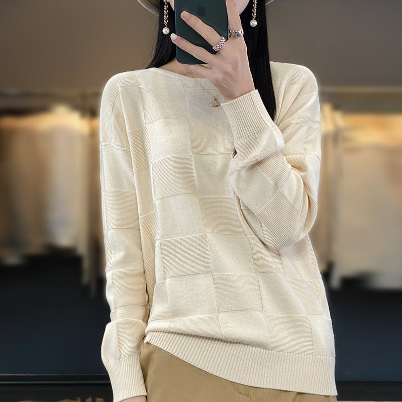 Lucette Harmond | Plaid Knit Sweater For Women
