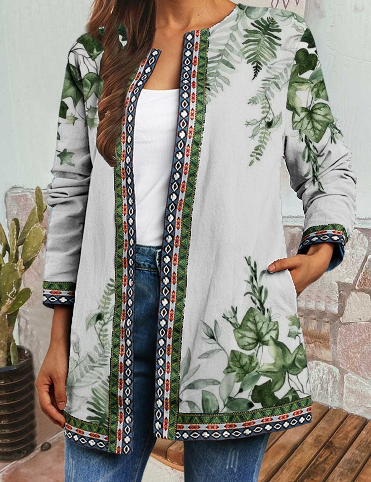 Beatrice Anselmi | Bohemian Print Long-Sleeve Cardigan Jacket For Women