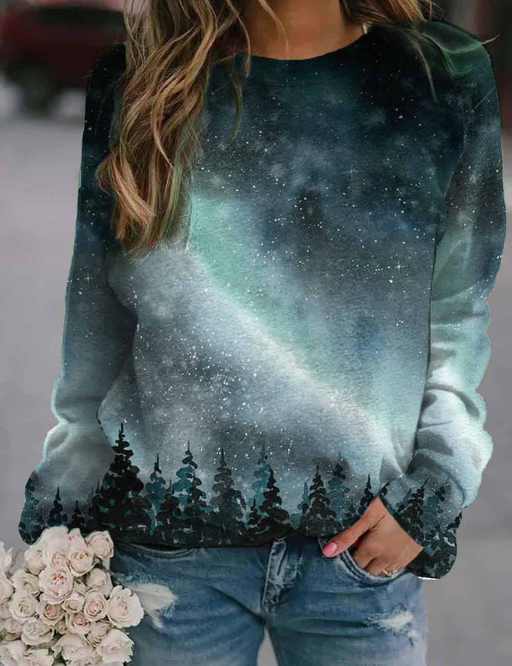 Vanessa Thornbury | Celestial Fox Print Long Sleeve Top For Women
