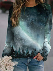 Vanessa Thornbury | Celestial Fox Print Long Sleeve Top For Women