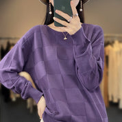 Lucette Harmond | Plaid Knit Sweater For Women