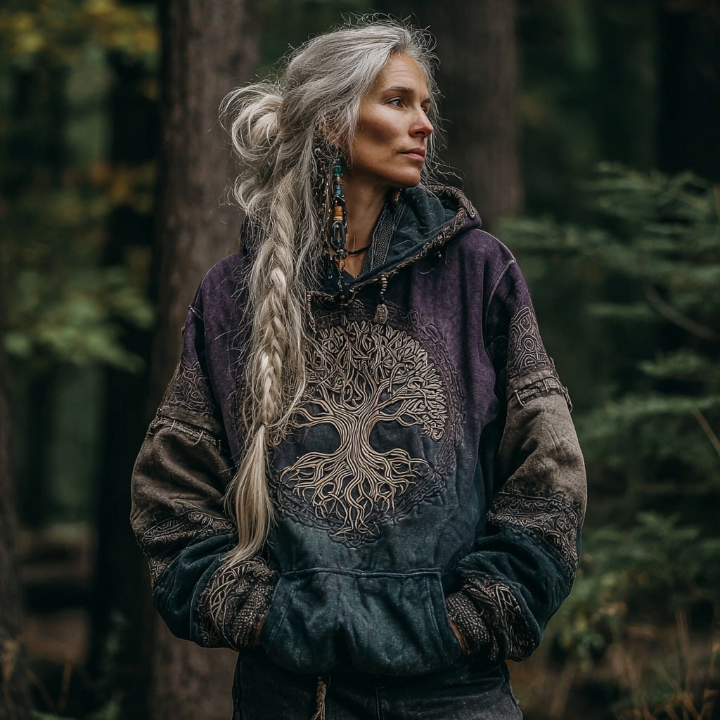 Renee Dupont | Tree Of Life Embroidered Hoodie For Women