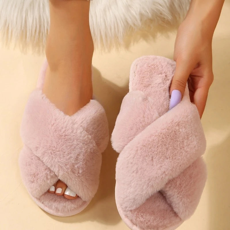 Beatrice Lombardi | Fluffy Faux Fur Slide Slippers For Women