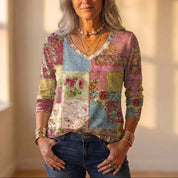 Valentina Rossi | Embroidered Floral Long-Sleeve Blouse For Women
