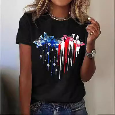 Devin Merriweather | American Flag Jet Graphic T-Shirt For Women