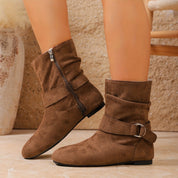 Helena Voss | Slouch Buckle Ankle Boots For Women