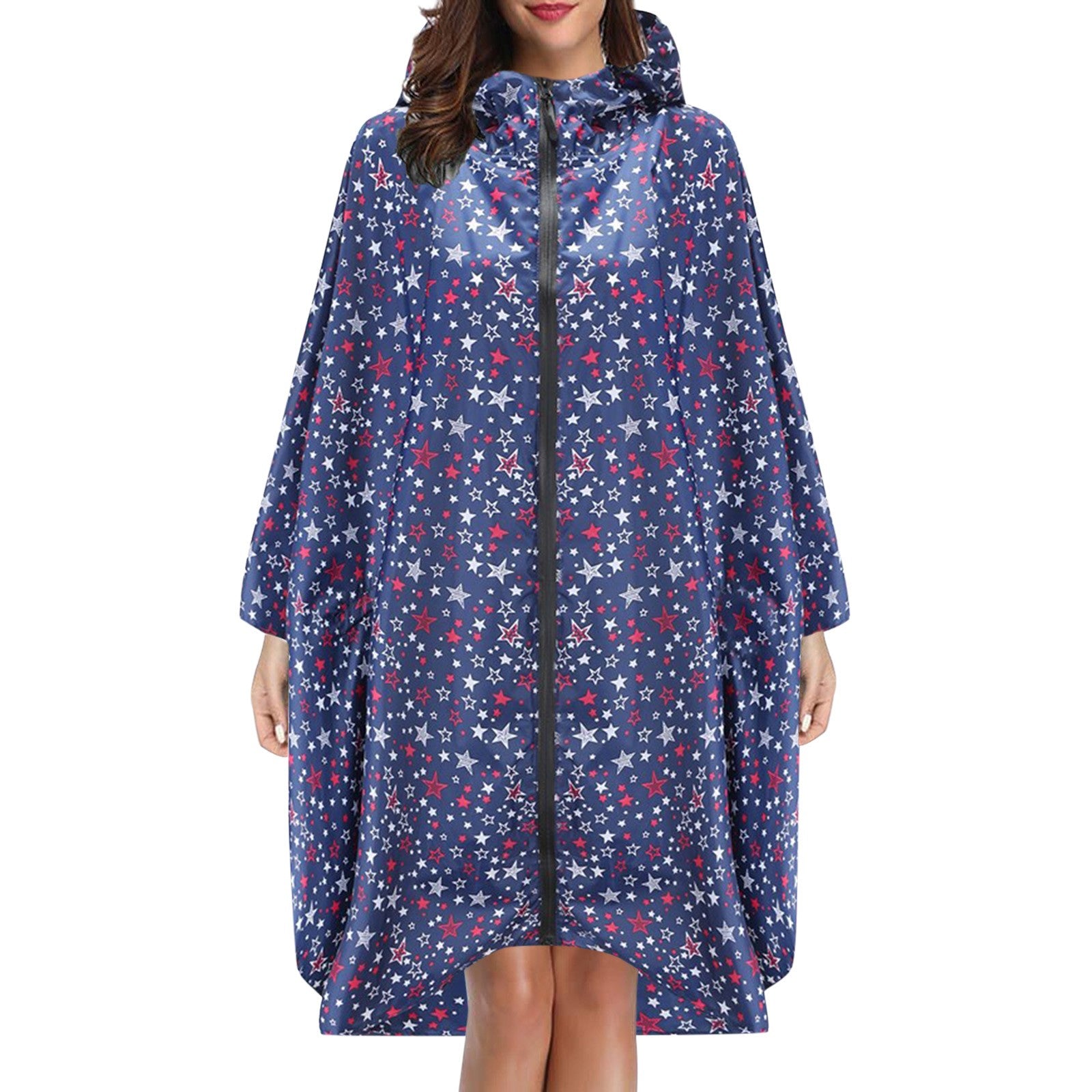Elaine Beaurivage | Printed Hooded Raincoat For Women