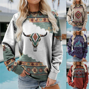 Amélie Rousset | Aztec Print Crew Neck Sweatshirt For Women