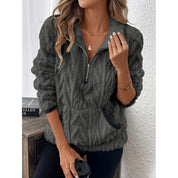 Anaelle Berger | Half-Zip Sherpa Pullover Sweater For Women