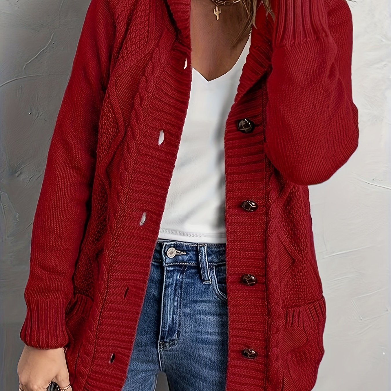 Rosalind Kingsley | Cozy Hooded Button Sweater For Women