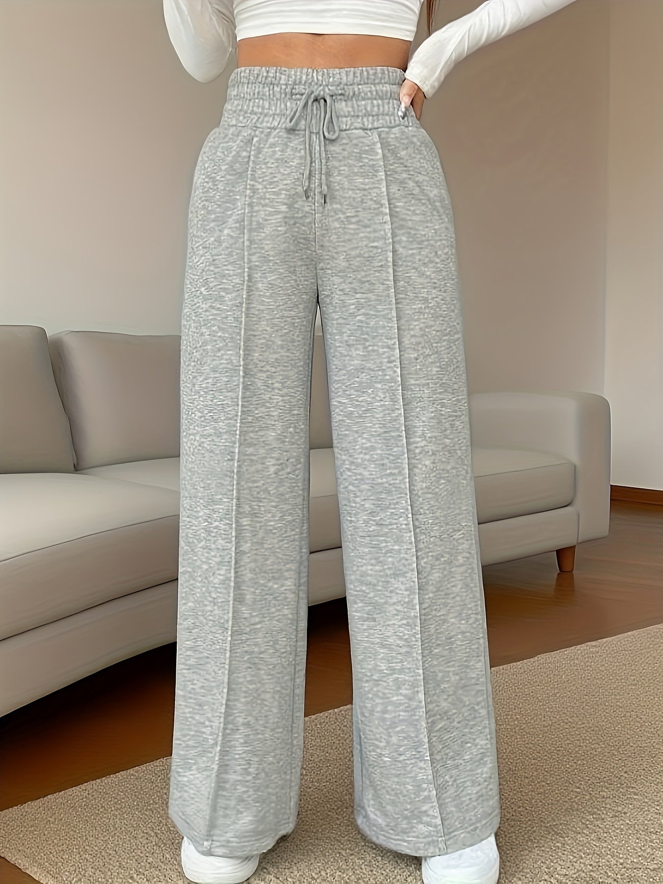 Harlow Beckstrom | High-Waisted Wide-Leg Pants With Drawstring Waist For Women