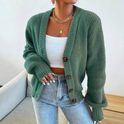 Colette Duvalier | Knitted Button-Front Cardigan For Women