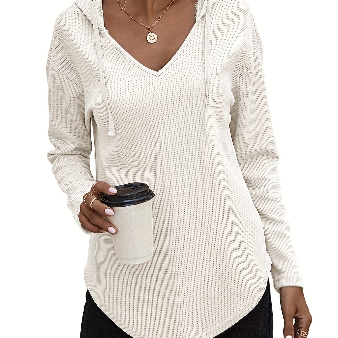 Naomi Verlaine | Relaxed V-Neck Hoodie For Women