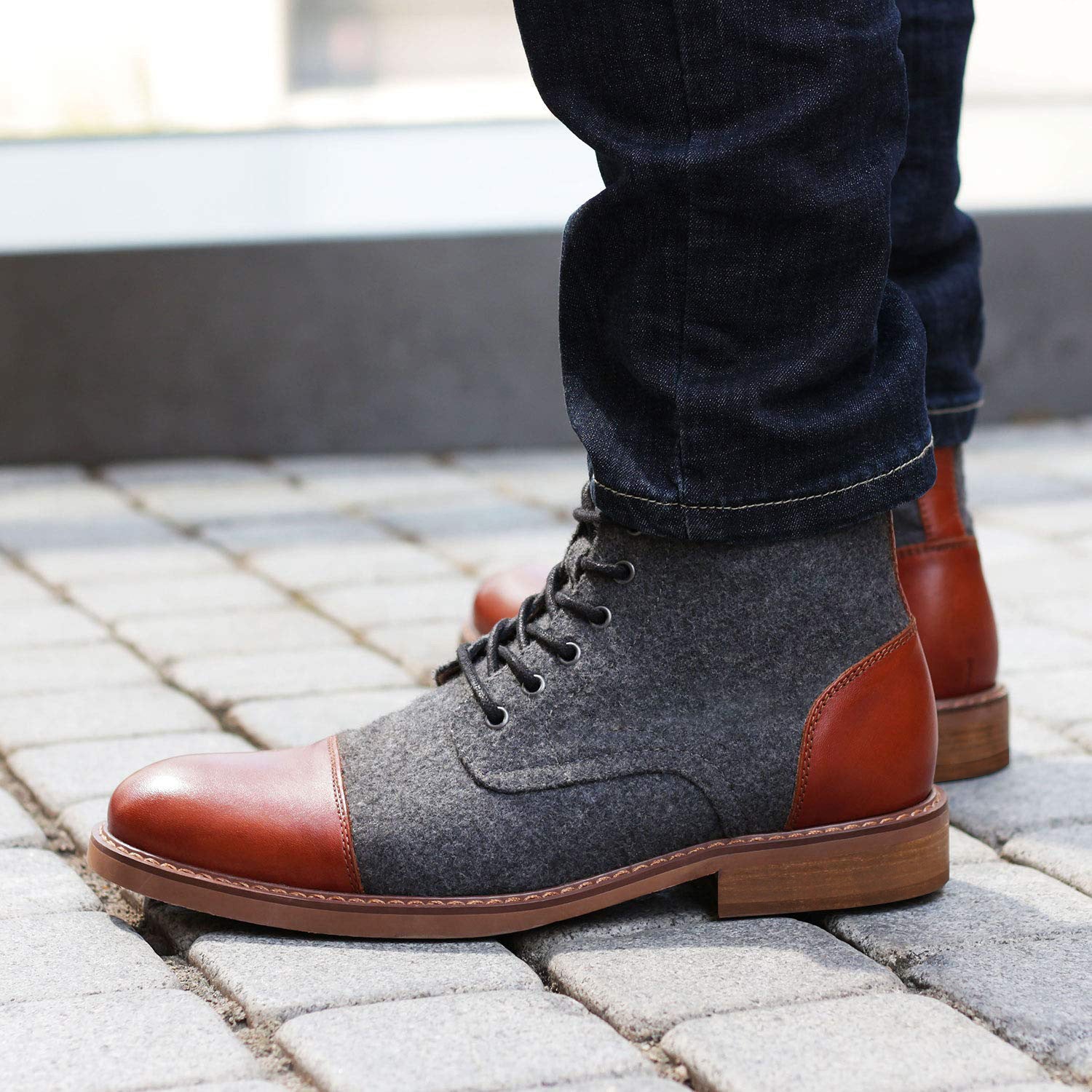 Nate Ostmere | Cap Toe Lace-Up Ankle Boots For Men